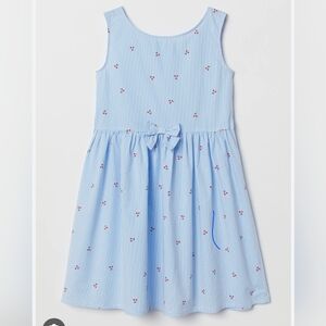H&M | Light Blue Sleeveless Cherry Bow Dress